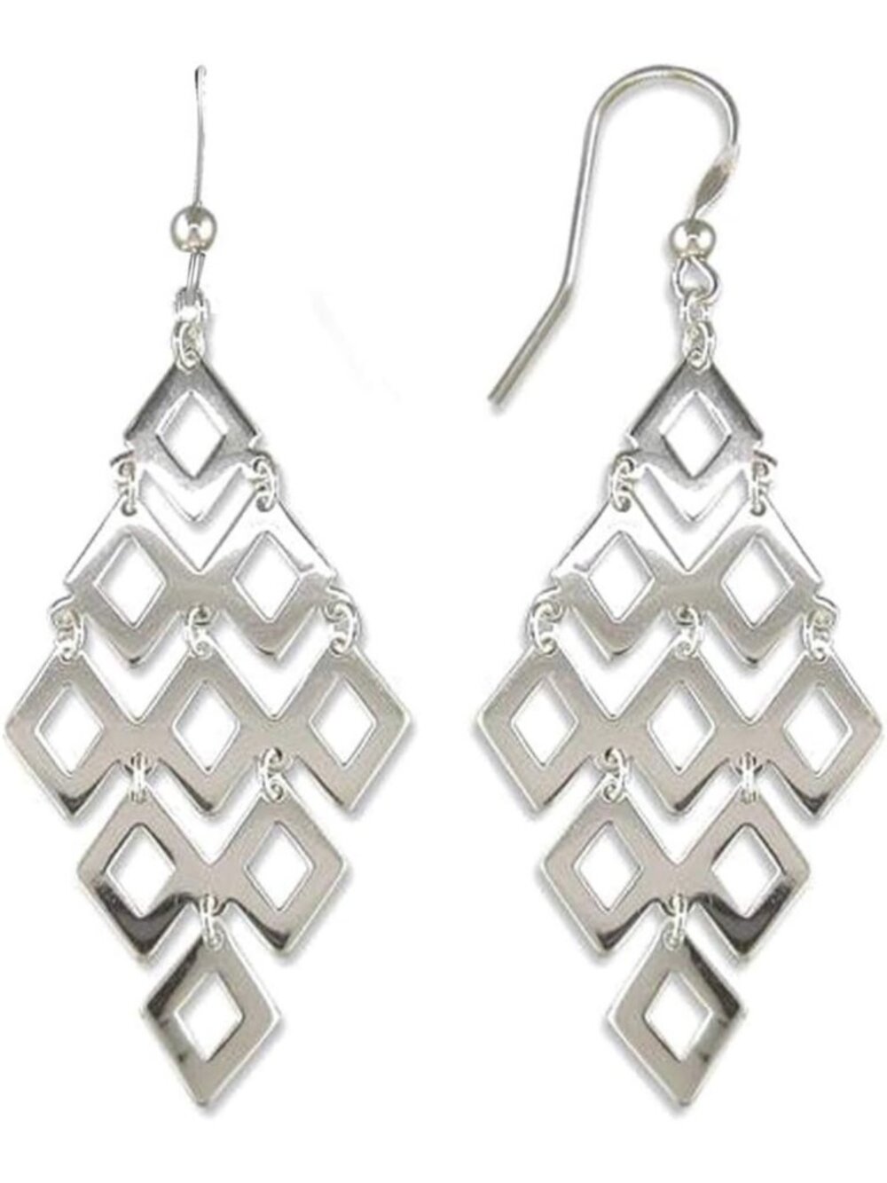 Handmade 925 Sterling Silver Dangle Earrings | Long Textured Drop Earrings for